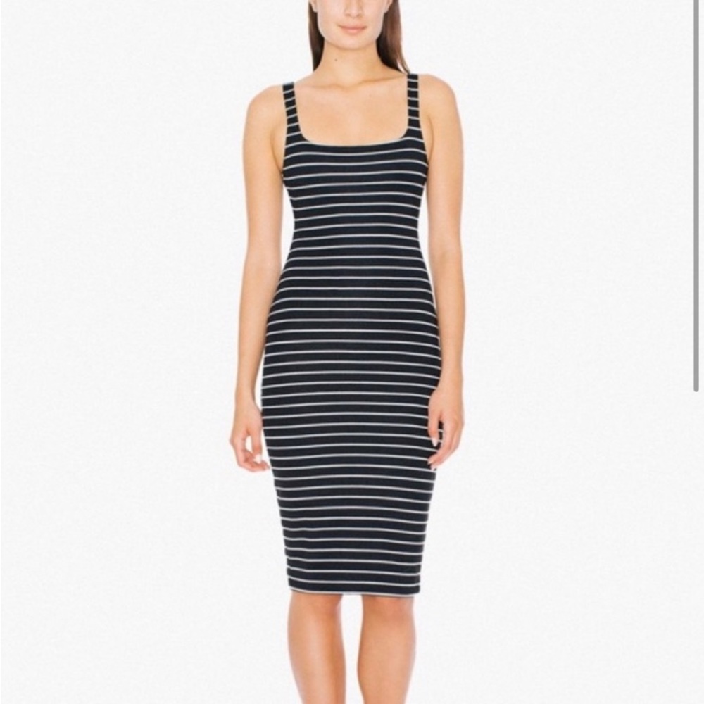 American Apparel Striped Midi Ponte Dress